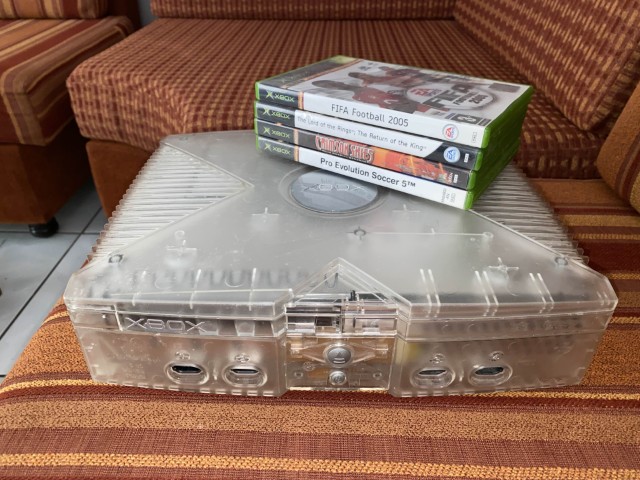 Crystal Xbox with games on it