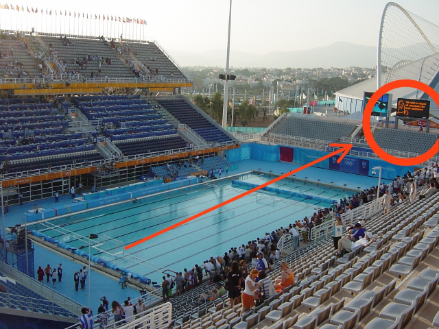 The jumbotron in action at the 2004 Olympic games