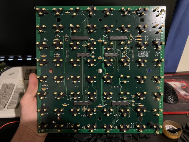 Torn down Daktronics 8x8 orange LED panel front
